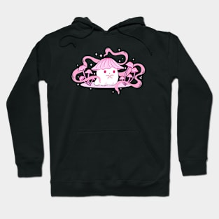 A Ghost in a pink mushroom hat Hoodie